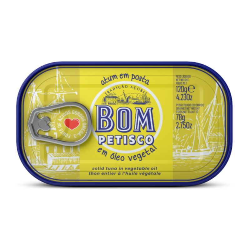 Bom Petisco Tuna In Vegetable Oil Tin 120g